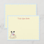 Puppy Theekop | Persoonlijk Kinderbriefpapier Notitiekaartje (Voorkant / Achterkant)