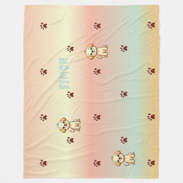  puppy-thema fleece deken ** 🐶💖