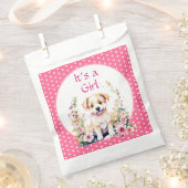 Puppy Thema Het is een meisje | BABY SHOWER Bedankzakje (Geknipt)