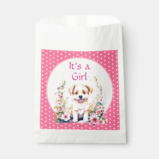Puppy Thema Het is een meisje | BABY SHOWER Bedankzakje (Voorkant)