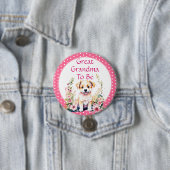 Puppy Theme Grote Oma om te zijn | BABY SHOWER Ronde Button 7,6 Cm (In situ)