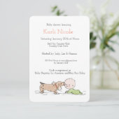 Puppy ThMED Baby shower Invitation Kaart (Staand voorkant)