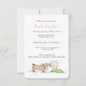 Puppy ThMED Baby shower Invitation Kaart (Voorkant)