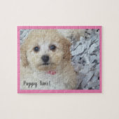Puppy time Schattig in roze Legpuzzel (Horizontaal)
