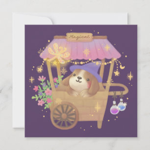 Puppy Tovenaar: Vintage Magische Verkoopwagen Kaart