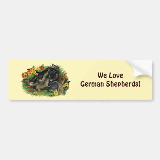 Puppy Tuin Bumpersticker (Voorkant)