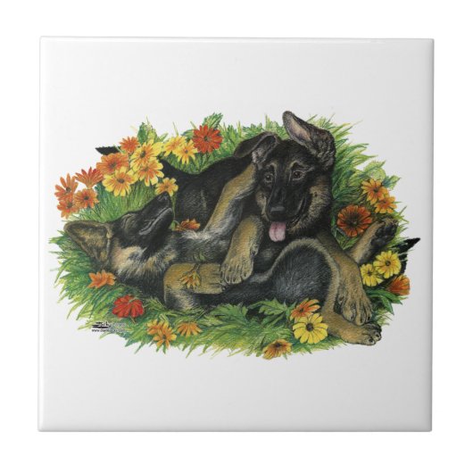 Puppy Tuin Tegeltje (Voorkant)