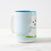 Puppy Tweekleurige Koffiemok (Voorkant links)