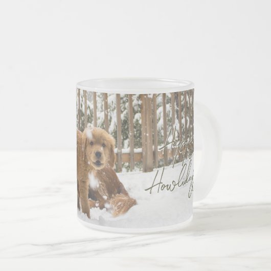 Puppy Vakantie Kerst Mok - Golden Retriever (Voorkant rechts)