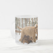 Puppy Vakantie Kerst Mok - Golden Retriever (Voorkant links)