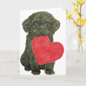 Puppy Valentijnsdag Card Kaart (Gele Bloem)