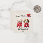 Puppy Valentijnsdag Kaarten Notitiekaartje (Voorkant / Achterkant in situ)