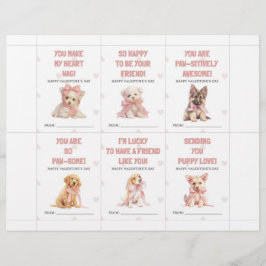 Puppy Valentine’s Day Cards for Kids Classroom Briefhoofd
