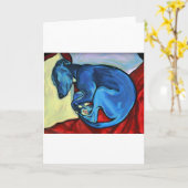 Puppy van de Whippet van het "baby het Blauwe" Kaart (Gele Bloem)