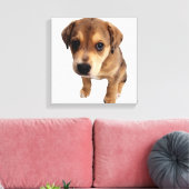 Puppy van gemengde rassen canvas afdruk (Insitu (Woonkamer))