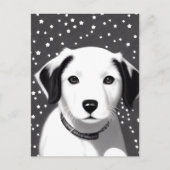 Puppy van zwart-wit-oproer briefkaart (Voorkant)