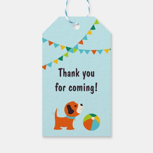 Puppy Verjaardag Dank u Cadeau Label Cadeaulabel (Achterkant)