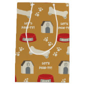 Puppy Verjaardag Paw-ty Medium Cadeauzakje (Achterkant)