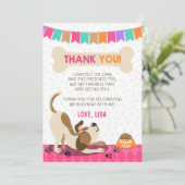 Puppy Verjaardag Paw-ty Puppy Dank je kaart (Staand voorkant)