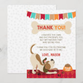 Puppy Verjaardag Paw-ty Puppy Dank je kaart (Voorkant / Achterkant)