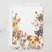 Puppy Verjaardag Uitnodiging Hond Party Meisje Ver (Achterkant)