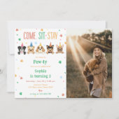 Puppy Verjaardag Uitnodiging Hond Party Pawty Foto (Voorkant)