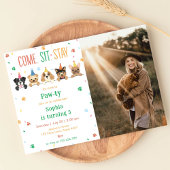 Puppy Verjaardag Uitnodiging Hond Party Pawty Foto