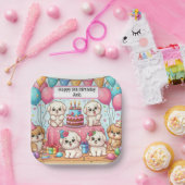 Puppy Verjaardagsfeest Leuke  Borden Papieren Bordje (Feest)