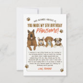 Puppy Verjaardagsfeestje Dank je kaarten (Voorkant)