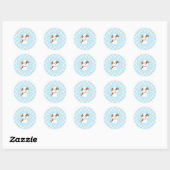 Puppy verjaardagsfeestje stickers blauw poot print (Vel)