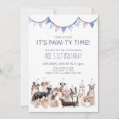 Puppy Verjaardagsfeestje Uitnodiging (Voorkant)