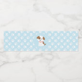 Puppy verjaardagsfeestje waterfles etiketten blauw (Enkel label)
