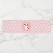 Puppy verjaardagsfeestje waterfles etiketten roze (Enkel label)