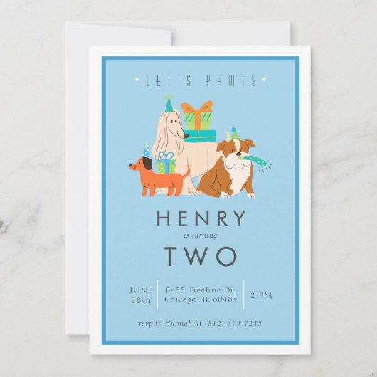 Puppy Verjaardagsfeestuitnodiging -  Kaart (Voorkant)