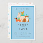 Puppy Verjaardagsfeestuitnodiging -  Kaart (Voorkant / Achterkant)