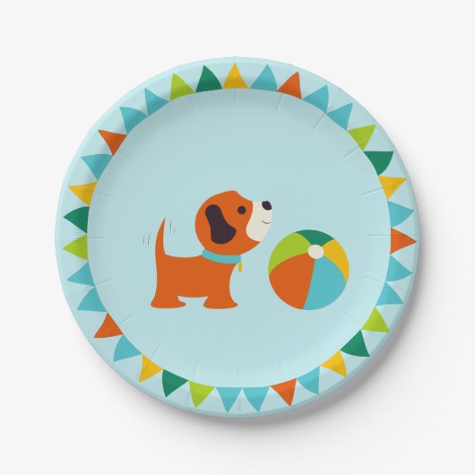 Puppy Verjaardagspapier Bord v2.0 (Voorkant)