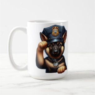 Puppy verkleed als politieagent met Pet en badge Koffiemok