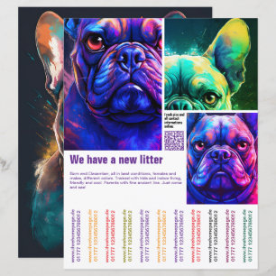 puppy verkoop flyer sjabloon QR-code