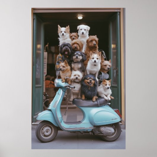 Puppy-verpakt Vespa-avontuur Poster (Voorkant)