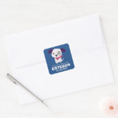 Puppy Vierkante Boekplaten Vierkante Sticker (Envelop)