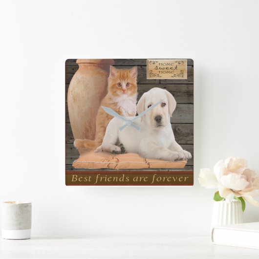 Puppy Vierkante Klok (Huis)