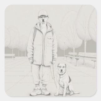 puppy vierkante sticker