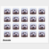 puppy vierkante sticker (Vel)