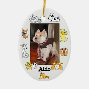 Puppy voeg Photo Oval Ornament 18 Dog Cartoon toe