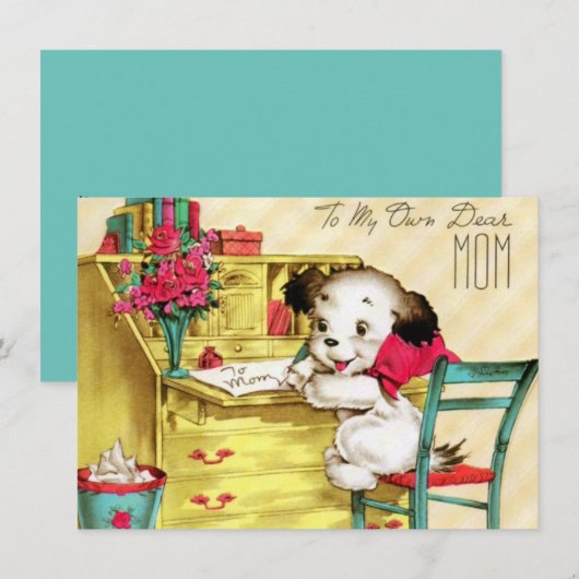  puppy voor moeders Happy Mothers Dag Feestdagenkaart (Voorkant / Achterkant)