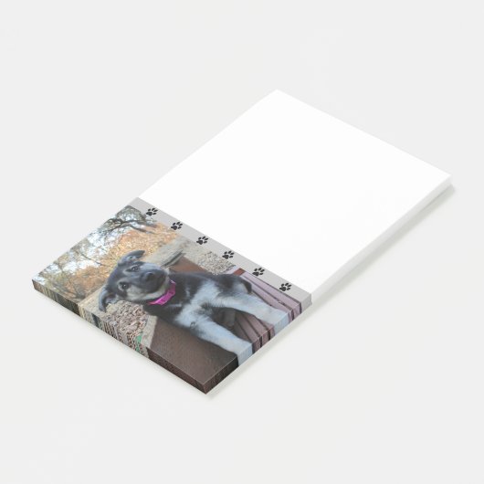 Puppy Wachten op Stairs na-it notities Post-it® Notes (Schuin)