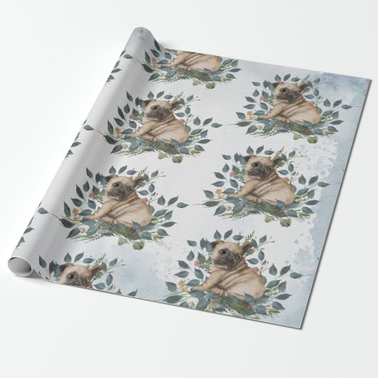 Puppy Waterverf Cadeaupapier (Uitgerold)