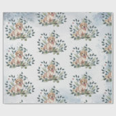 Puppy Waterverf Cute Cadeaupapier (Vlak)