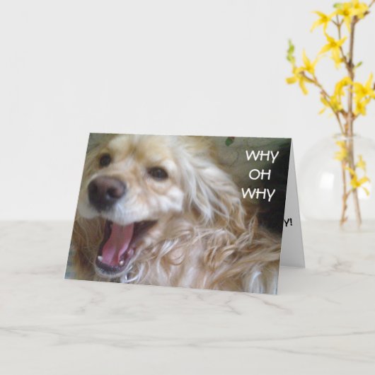 "PUPPY WEES" VERLATE VERJAARDAG KAART (Gele Bloem)