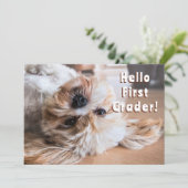 Puppy Welkom Terug naar School Bericht Kaarten (Staand voorkant)